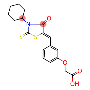 {3-[(Z)-(3-CYCLOHEXYL-4-OXO-2-THIOXO-1,3-THIAZOLIDIN-5-YLIDENE)METHYL]PHENOXY}ACETIC ACID