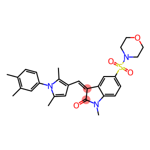 (Z)-3-((1-(3,4-DIMETHYLPHENYL)-2,5-DIMETHYL-1H-PYRROL-3-YL)METHYLENE)-1-METHYL-5-(MORPHOLINOSULFONYL)INDOLIN-2-ONE