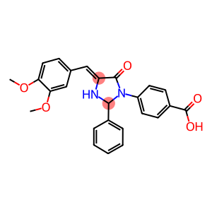 4-{4-[(Z)-(3,4-DIMETHOXYPHENYL)METHYLIDENE]-5-OXO-2-PHENYL-1-IMIDAZOLIDINYL}BENZOIC ACID