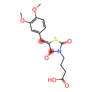 4-[(5Z)-5-(3,4-DIMETHOXYBENZYLIDENE)-2,4-DIOXO-1,3-THIAZOLIDIN-3-YL]BUTANOIC ACID