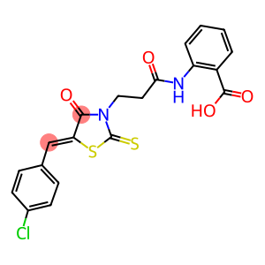 2-((3-[(5Z)-5-(4-CHLOROBENZYLIDENE)-4-OXO-2-THIOXO-1,3-THIAZOLIDIN-3-YL]PROPANOYL)AMINO)BENZOIC ACID
