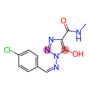 1-{[(1Z)-(4-CHLOROPHENYL)METHYLENE]AMINO}-5-HYDROXY-N-METHYL-1H-1,2,3-TRIAZOLE-4-CARBOXAMIDE