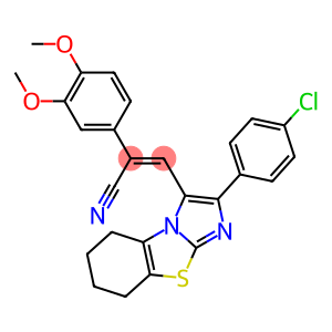(Z)-3-[2-(4-chlorophenyl)-5,6,7,8-tetrahydroimidazo[2,1-b][1,3]benzothiazol-3-yl]-2-(3,4-dimethoxyphenyl)-2-propenenitrile
