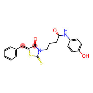 4-[(5Z)-5-BENZYLIDENE-4-OXO-2-THIOXO-1,3-THIAZOLIDIN-3-YL]-N-(4-HYDROXYPHENYL)BUTANAMIDE