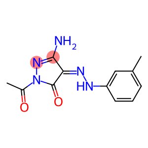 (4Z)-1-ACETYL-3-AMINO-1H-PYRAZOLE-4,5-DIONE 4-[(3-METHYLPHENYL)HYDRAZONE]