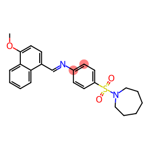 4-(1-azepanylsulfonyl)-N-[(E)-(4-methoxy-1-naphthyl)methylidene]aniline