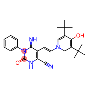 5-(1-AZA-2-(3,5-BIS(TERT-BUTYL)-4-HYDROXYPHENYL)VINYL)-4-IMINO-2-OXO-3-PHENYL-1H-1,3-DIAZINE-6-CARBONITRILE