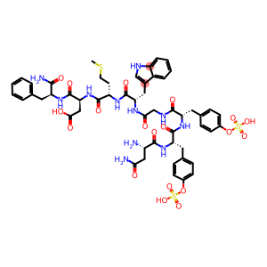 ASN-TYR(SO3H)-TYR(SO3H)-GLY-TRP-MET-ASP-PHE-NH2