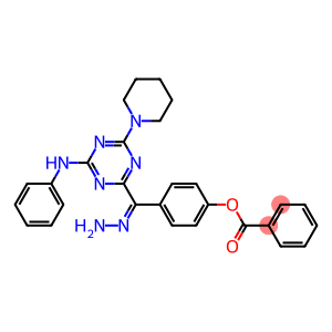 4-{2-[4-anilino-6-(1-piperidinyl)-1,3,5-triazin-2-yl]carbohydrazonoyl}phenyl benzoate