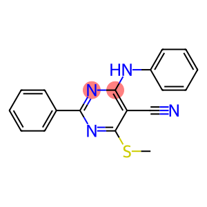 4-anilino-6-(methylthio)-2-phenylpyrimidine-5-carbonitrile