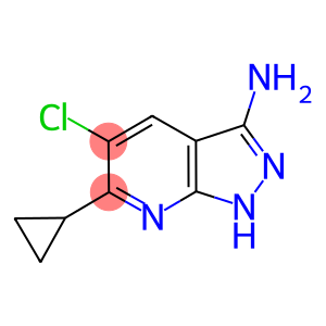 3-Amino-7-aza-5-chloro-6-cyclopropyl-1H-indazole, 5-Chloro-6-cyclopropyl-1H-pyrazolo[3,4-b]pyridin-3-amine