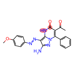 2-Amino-3-(4-methoxyphenylazo)-6-acetyl-7-phenylpyrazolo[1,5-a]pyrimidin-5(4H)-one