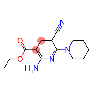 2-Amino-5-cyano-6-piperidinopyridine-3-carboxylic acid ethyl ester