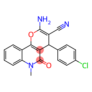 2-Amino-4-(4-chlorophenyl)-5-oxo-6-methyl-4,6-dihydro-5H-pyrano[3,2-c]quinoline-3-carbonitrile