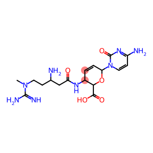 6-[4-Amino-1,2-dihydro-2-oxopyrimidin-1-yl]-3-[3-amino-5-(1-methylguanidino)valerylamino]-3,6-dihydro-2H-pyran-2-carboxylic acid