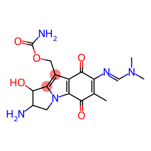 2-Amino-9-(aminocarbonyloxymethyl)-2,3-dihydro-1-hydroxy-6-methyl-7-[(dimethylamino)methyleneamino]-1H-pyrrolo[1,2-a]indole-5,8-dione