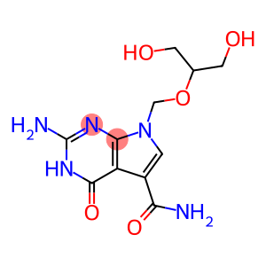 2-Amino-3,4-dihydro-7-(2-hydroxy-1-hydroxymethylethoxymethyl)-4-oxo-7H-pyrrolo[2,3-d]pyrimidine-5-carboxamide