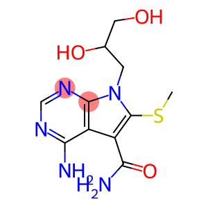 4-Amino-6-methylthio-7-(2,3-dihydroxypropyl)-7H-pyrrolo[2,3-d]pyrimidine-5-carboxamide