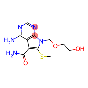 4-Amino-6-methylthio-7-(2-hydroxyethoxymethyl)-7H-pyrrolo[2,3-d]pyrimidine-5-carboxamide