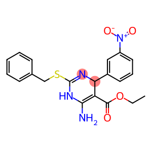 6-Amino-1,4-dihydro-2-benzylthio-4-(3-nitrophenyl)pyrimidine-5-carboxylic acid ethyl ester