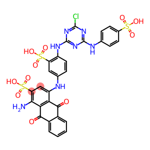 1-Amino-4-[[4-[[4-chloro-6-[[4-sulfophenyl]amino]-1,3,5-triazin-2-yl]amino]-3-sulfophenyl]amino]-9,10-dihydro-9,10-dioxo-2-anthracenesulfonic acid